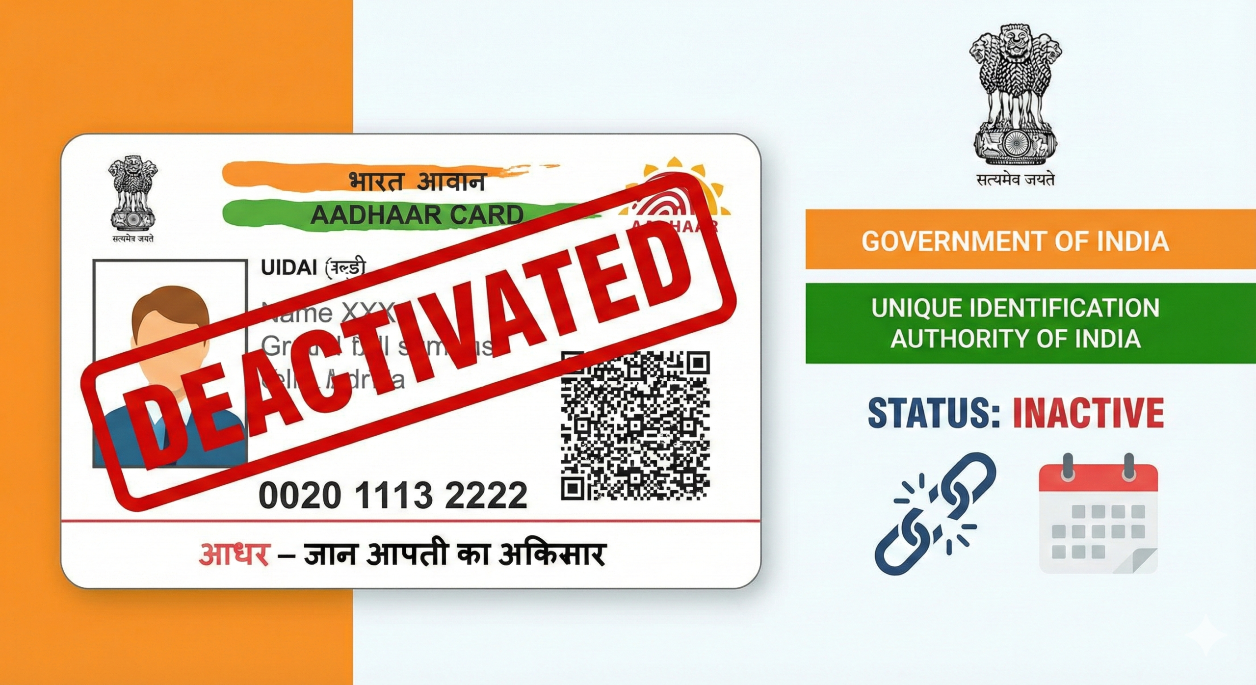 Aadhaar number deactivation of deceased persons
