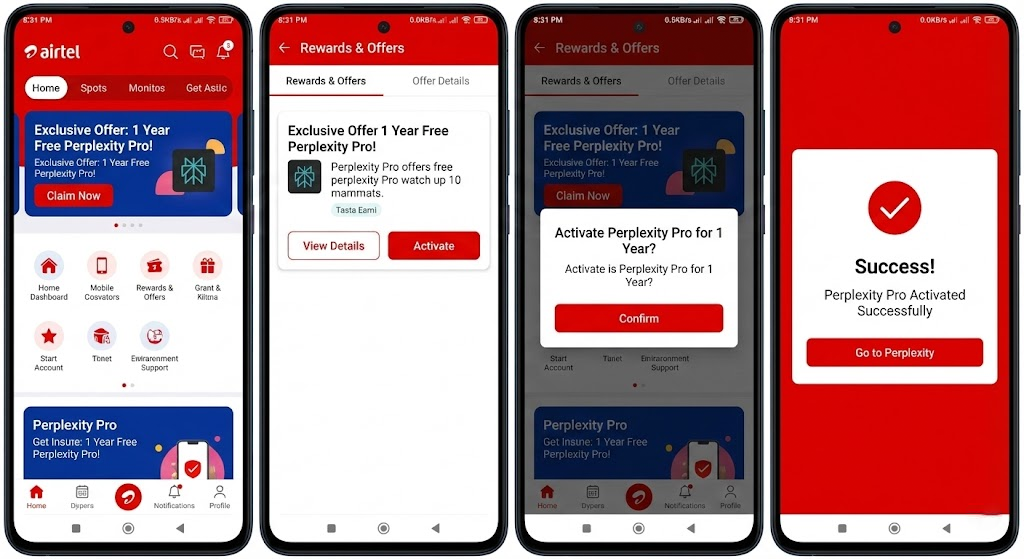 Perplexity Pro Plan 1 Year Free Airtel Offer